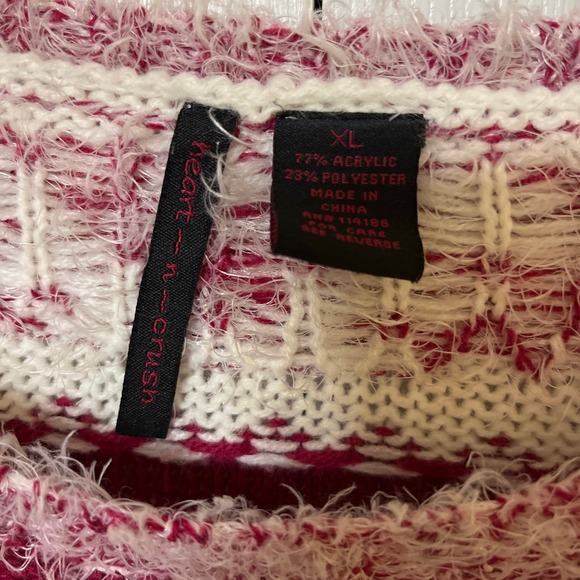 Heart-n-Crush Fuzzy Eyelash Sweater Boho Tribal XL - Picture 2 of 4
